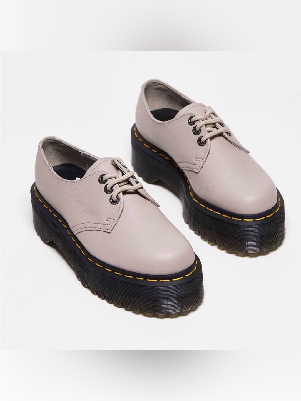 New Dr. Martens 1461 Quad Ii W7 M6 Pisa Leather Vintage Taupe Platform Unisex